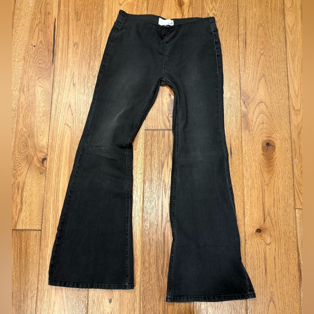 Newbury Kustom Black Flare Jeans